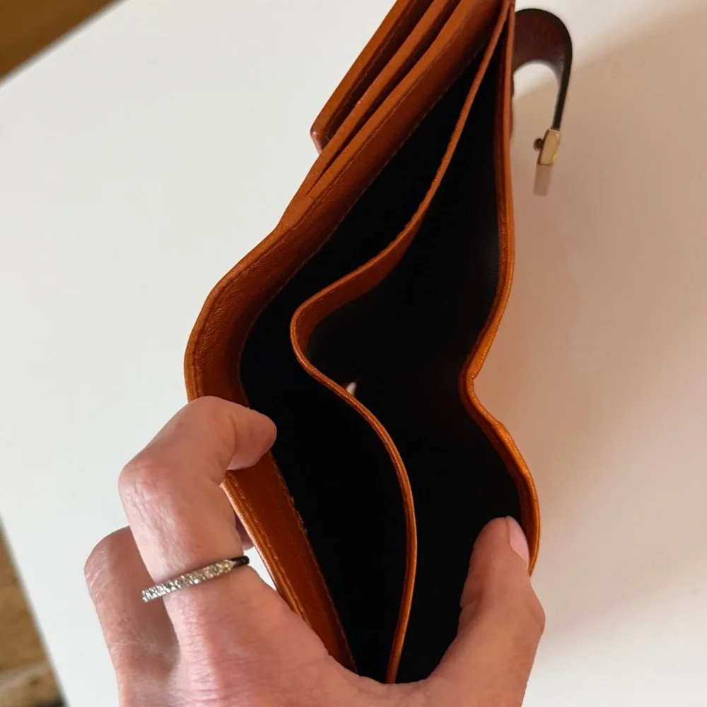 Gucci GG Supreme Canvas Bifold Wallet Orange Leather Trim - Picture 6 of 11